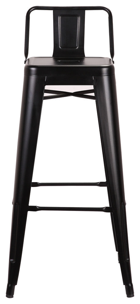 Highland Commercial Grade Low Back Barstool, Frosted Black (Set of 4)