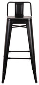 Highland Commercial Grade Low Back Barstool, Frosted Black (Set of 4)