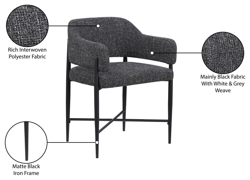 Dame Upholstered Dining Chair, Black