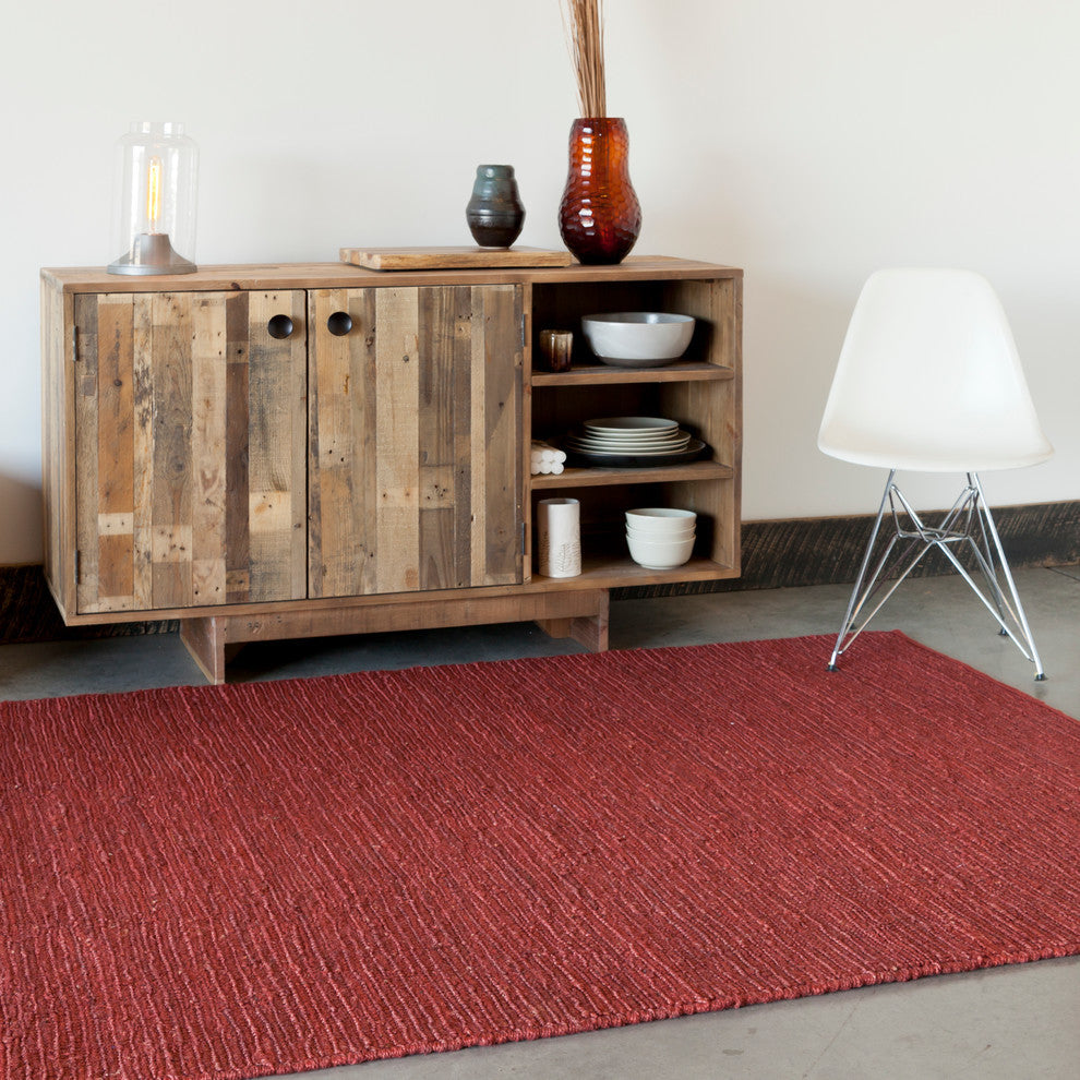 Pricol Contemporary Area Rug, Red, 7'x10'