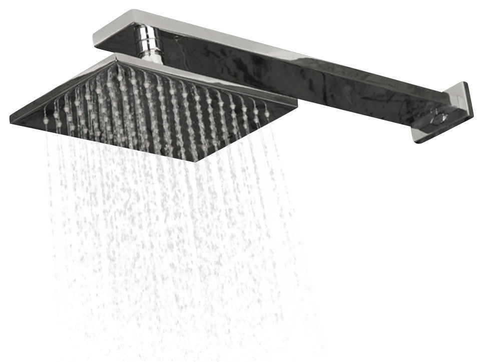 Lacava Kubista Collection Rectangular Rain Shower Head, Polished Chrome