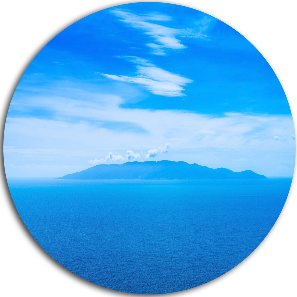 Giglio Island Aerial View From Argentario, Seashore Disc Artwork, 23"