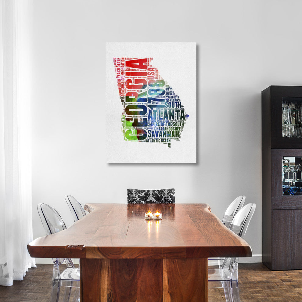 "Georgia Watercolor Word Cloud" Fine Art Print