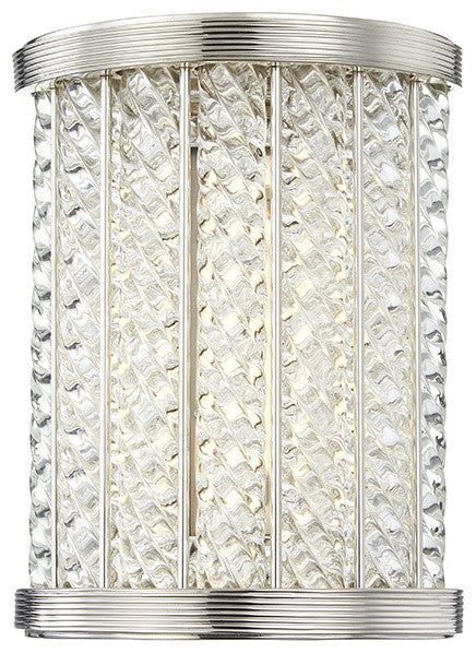 Shelby LED Small Bath Bracket, Polished Nickel Finish, Clear Glass Shade