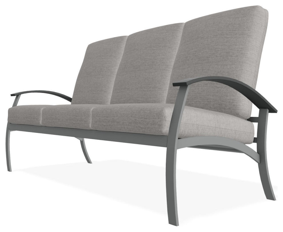 Belle Isle Cushion 3-Seat Outdoor Sofa, Graystone/Graphite