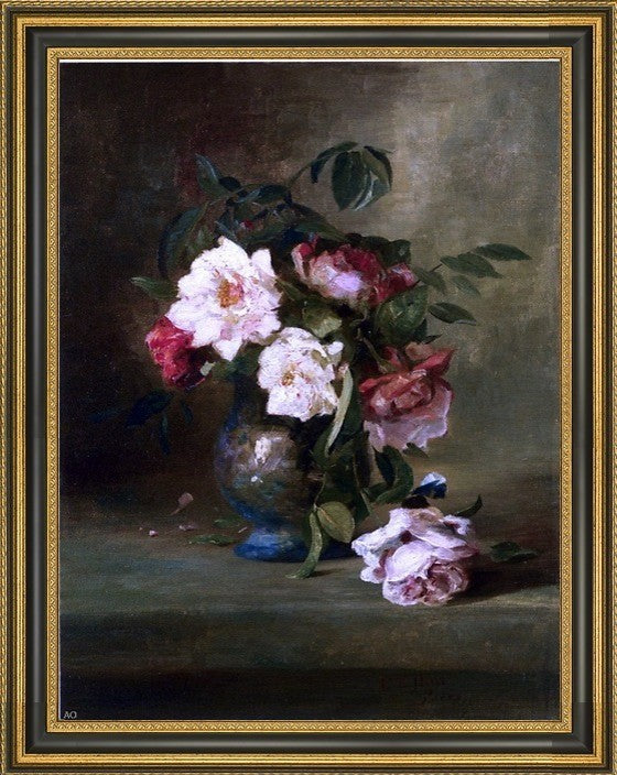 Charles Ethan Porter Still Life of Flowers Framed Premium Canvas Print, 21"x28"