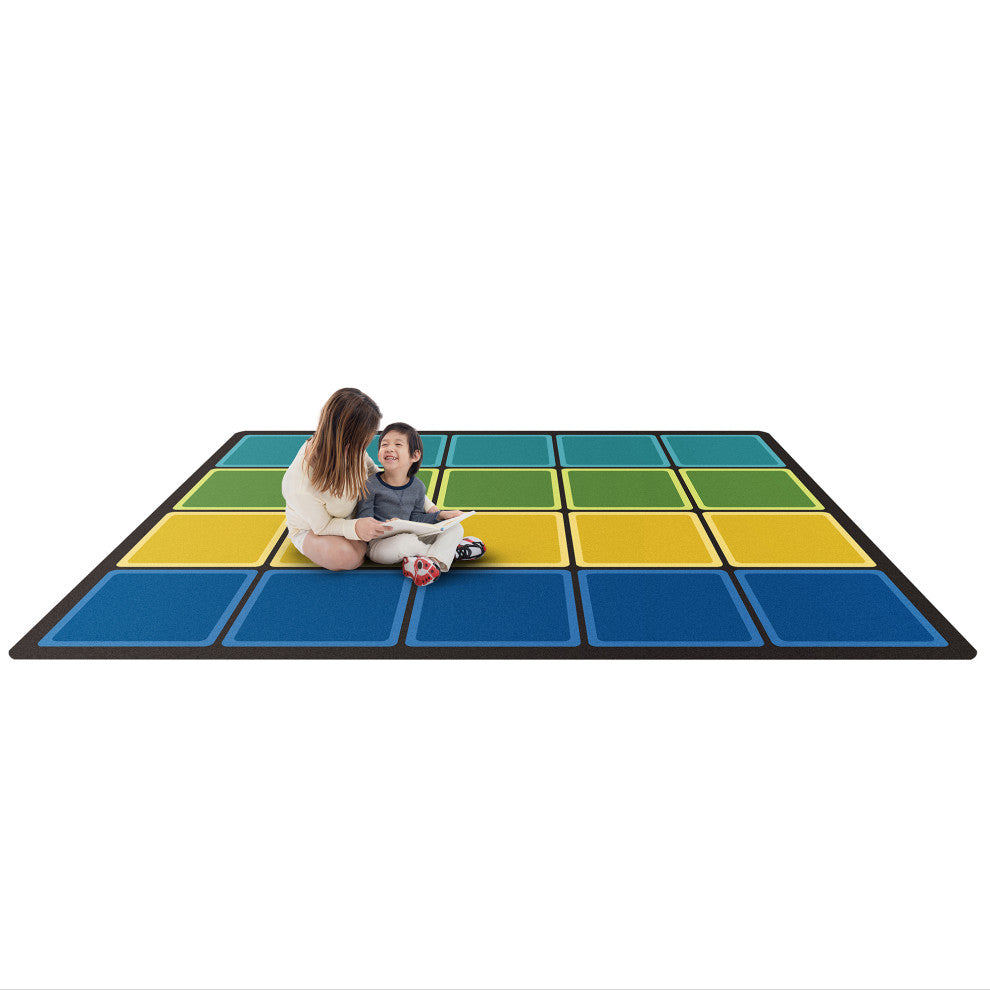 Blocks Abound 5'4" X 7'8" Area Rug, Color Earthtone