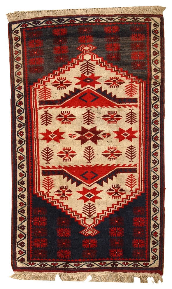 Consigned, Hand Made Vintage Turkish Anatolian Rug 2.8'x4.7', 1970