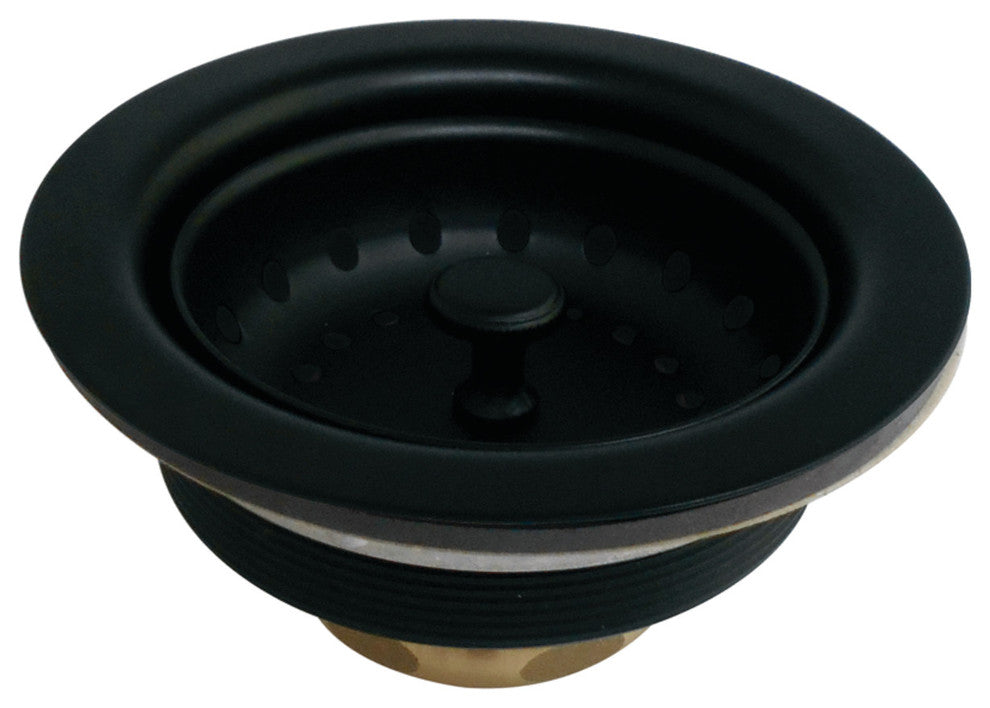 Gourmet Scape Stainless Steel Kitchen Sink Basket Strainer, Matte Black