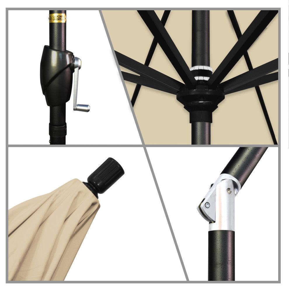 9' Aluminum Umbrella Push Tilt, Antique Beige