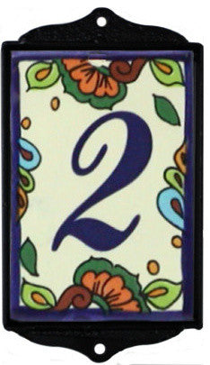 Wrought Iron House Number Frame Hacienda 1