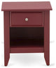 Wooden Night Stand For Bedroom, 1 Wooden Drawer, Burgundy