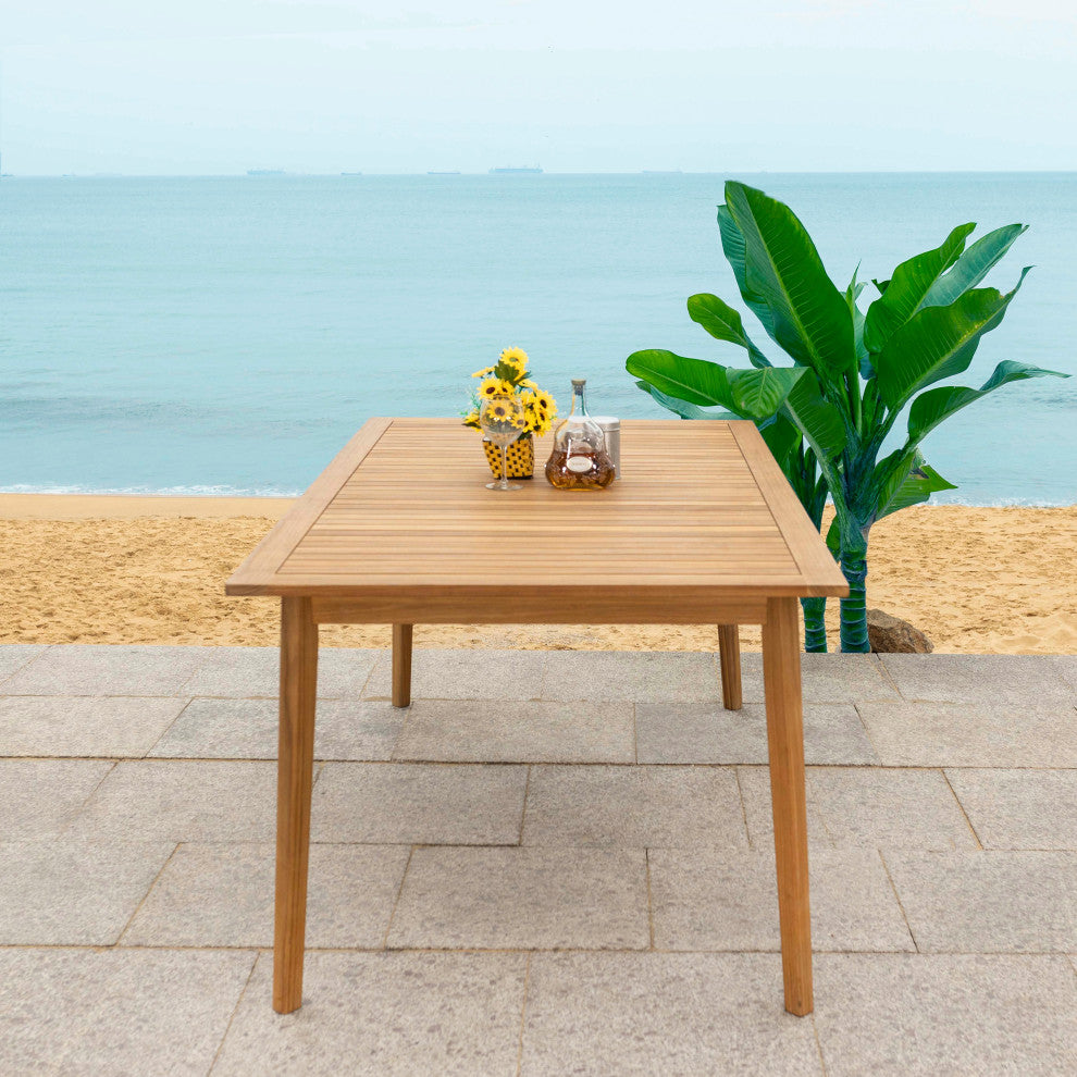 Safavieh Couture Indoor-Outdoor Mayaguana Teak Dining Table, Natural