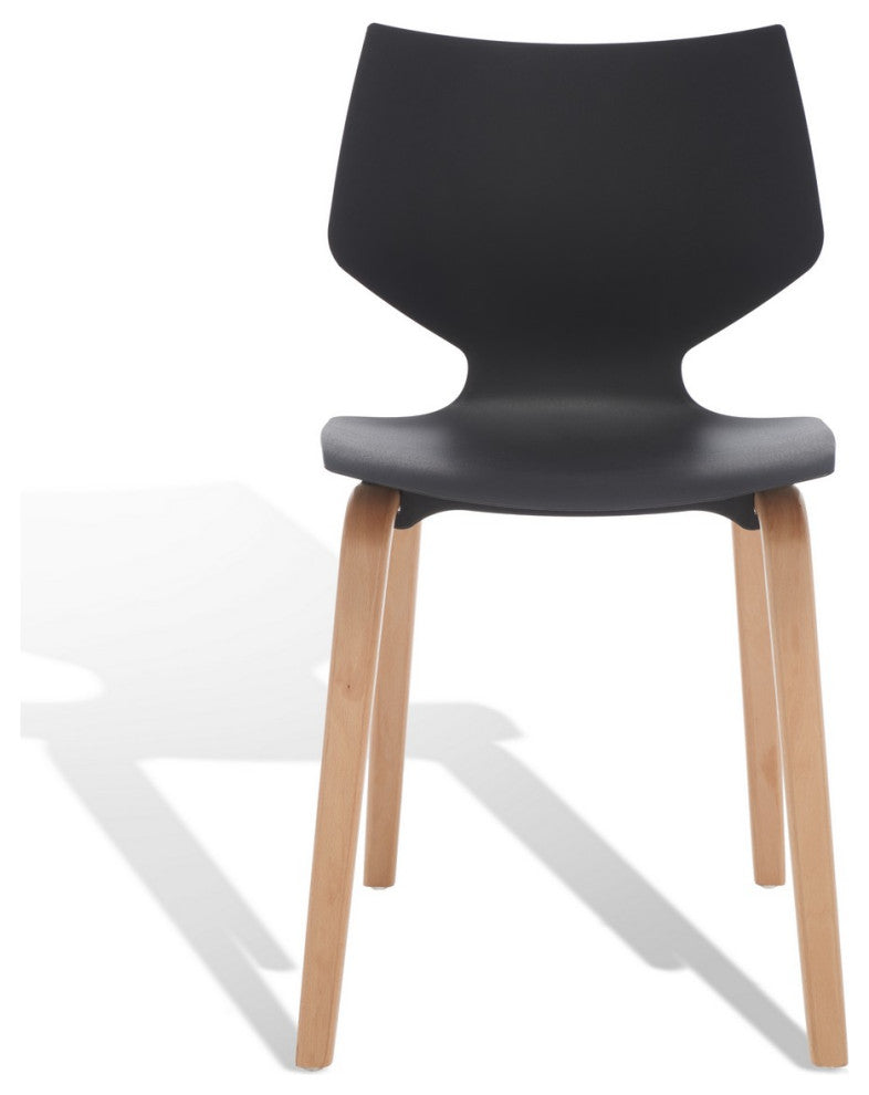Safavieh Couture Darnel Molded Plastic Dining Chair, Black/Natural