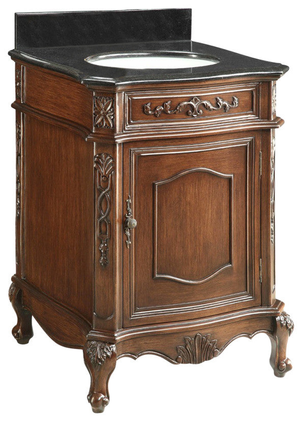 24 Inch Brown Classic Style Powder Room Debellis Small Bathroom Vanity