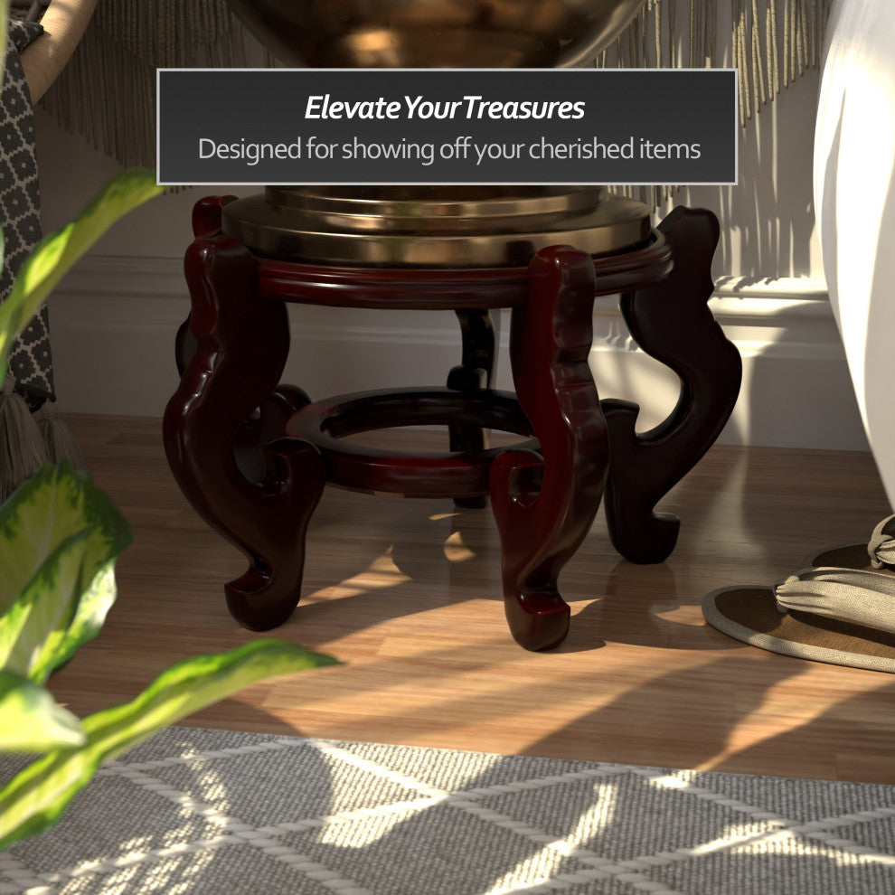 Rosewood Fishbowl Stand, Size 12.5" Base Diameter