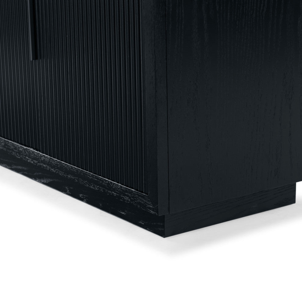 Safavieh Couture Shelbie 3 Door Reeded Sideboard, Black