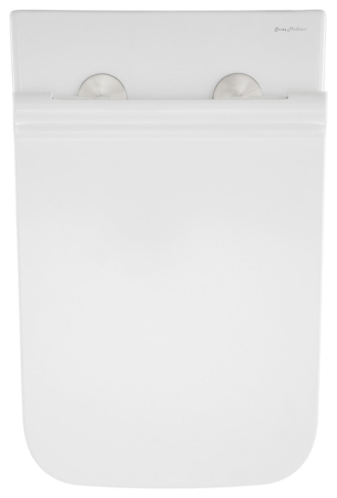 Carre Back to Wall Toilet Bowl Bundle, Glossy White