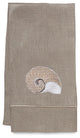 Natural Linen Guest Towel, Striped Nautilus, Beige