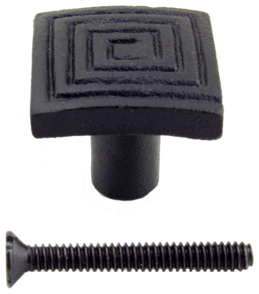 Square Maze Cabinet Hardware Iron Cabinet Knob Black Pack of 2