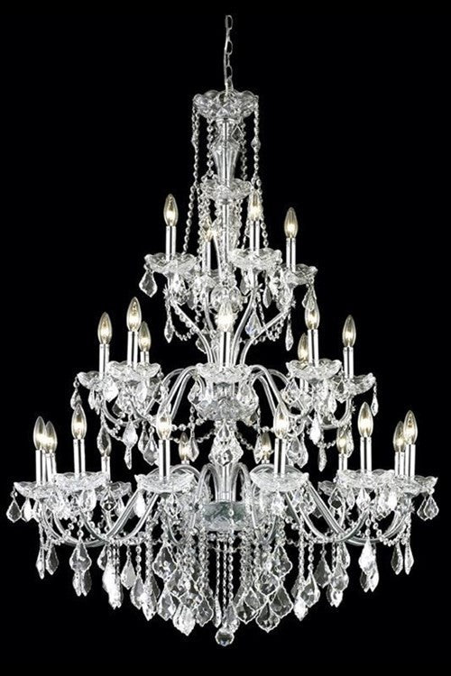 Elegant St. Francis Foyer Hall Light, Chrome Finish With Royal Cut Crystal