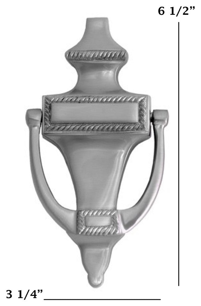 Rope Door Knocker 6-1/2", Satin Nickel