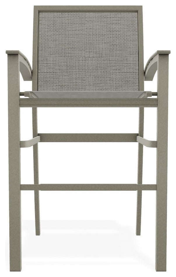 Bazza Sling Bar Height Stackable Outdoor Stool, Burke/Storm
