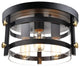 April Clear Glass 13" W 3-light Black Flush Mount