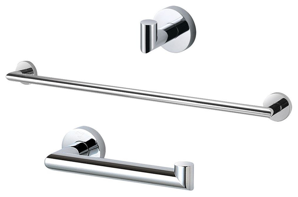 Transolid Turin 3-Piece Bathroom Accessory Kit, Polished Chrome