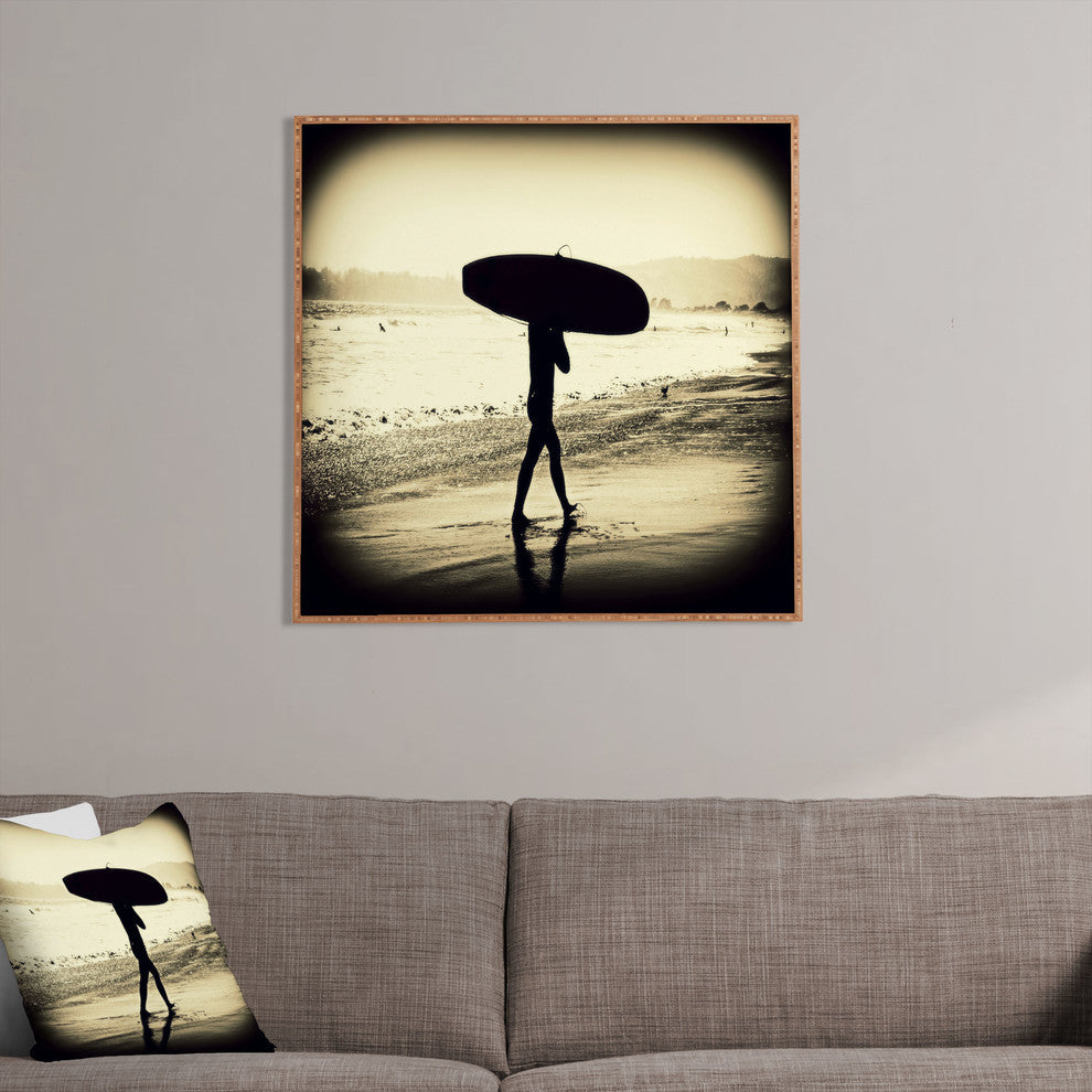 Deny Designs Shannon Clark Surfers Silhouette Framed Wall Art, 30x30x1