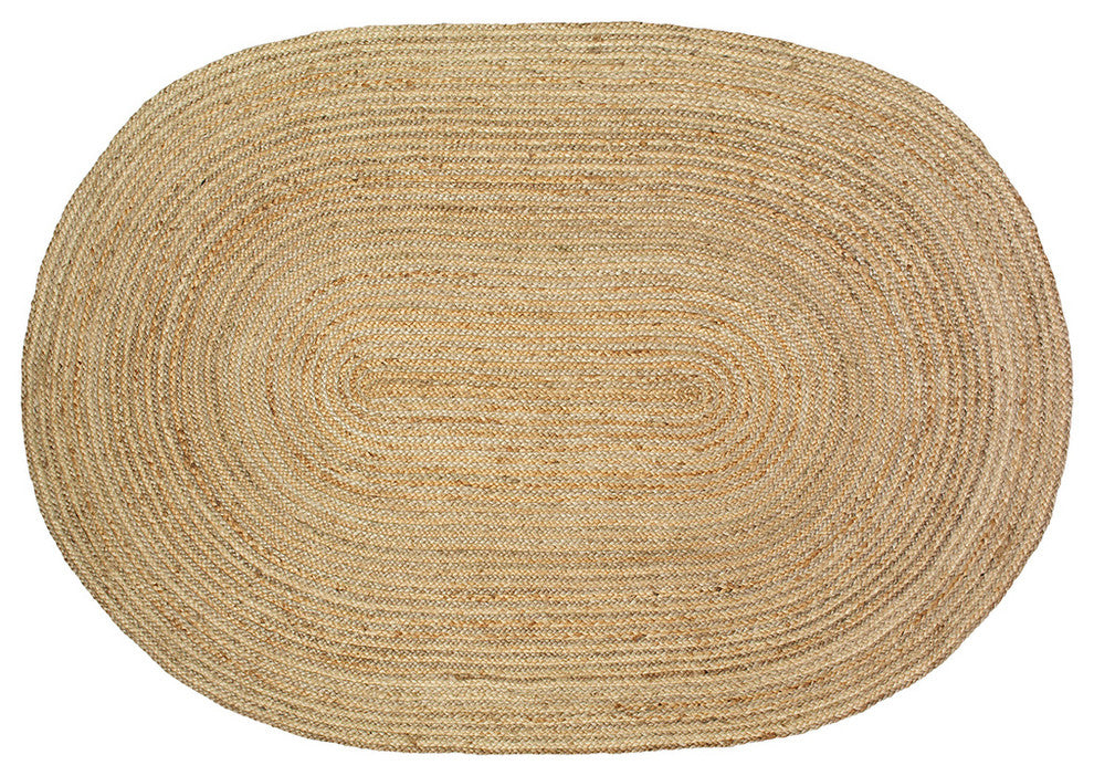 Classic Oval Organic Jute Area Rug, 7' 9" Oval