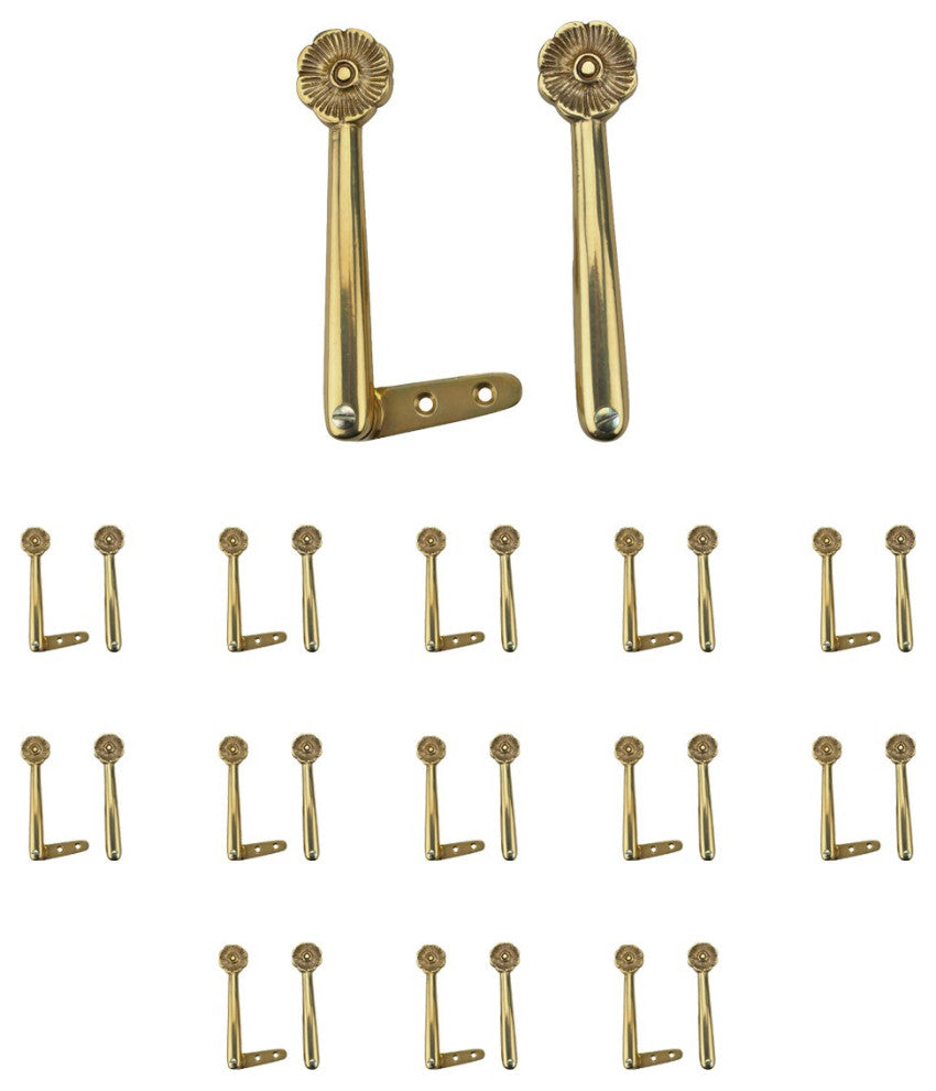 Stair Carpet Runner Holder Clips Floral Design Solid Cast Brass 5" Pair of 13