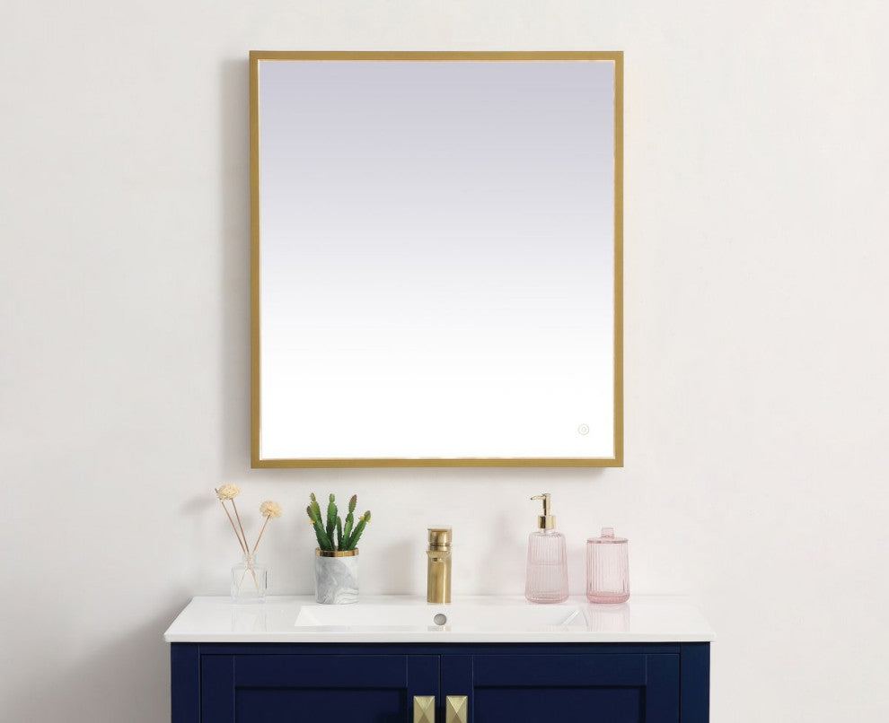 Modern Brass Led Mirror
