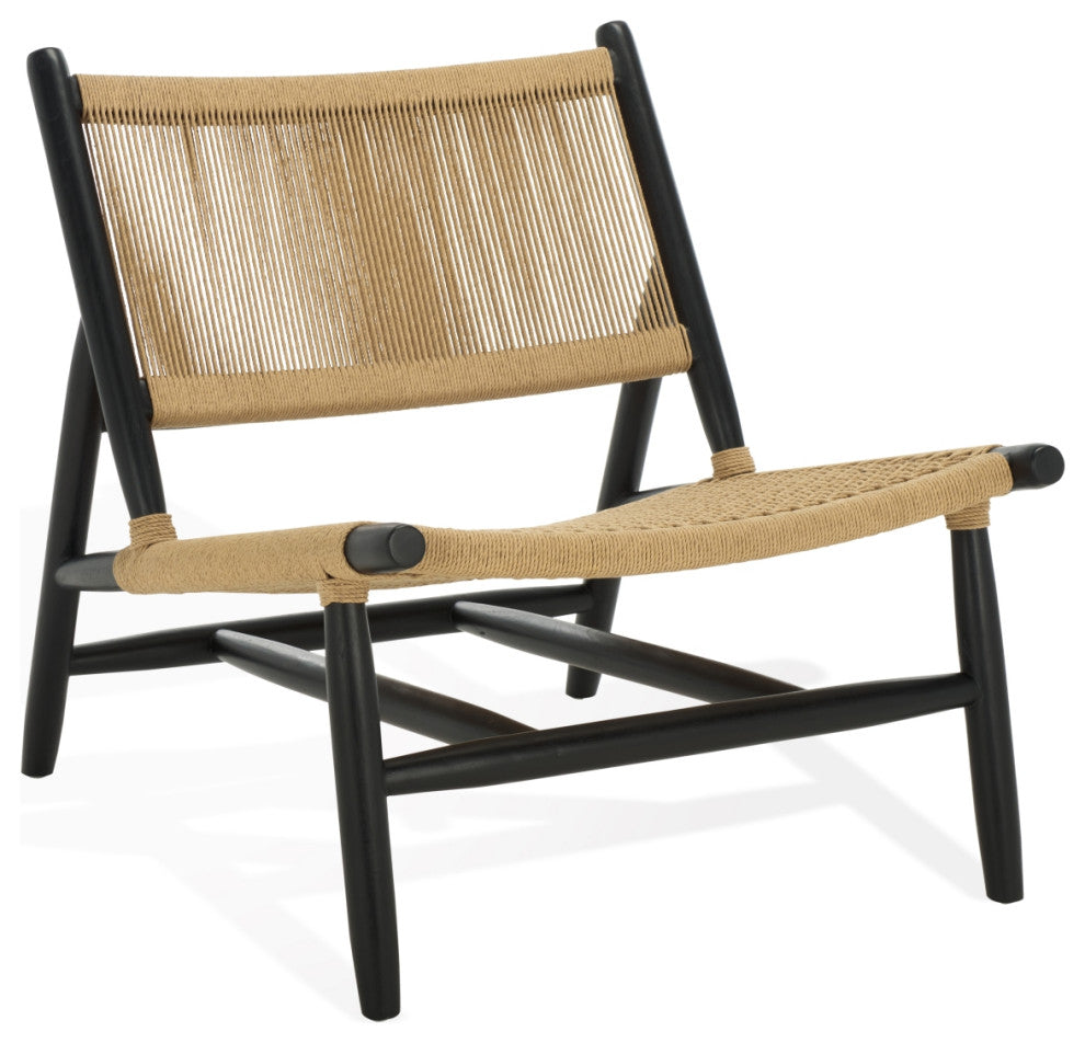Safavieh Couture Chyanne Woven Accent Chair, Black/Natural