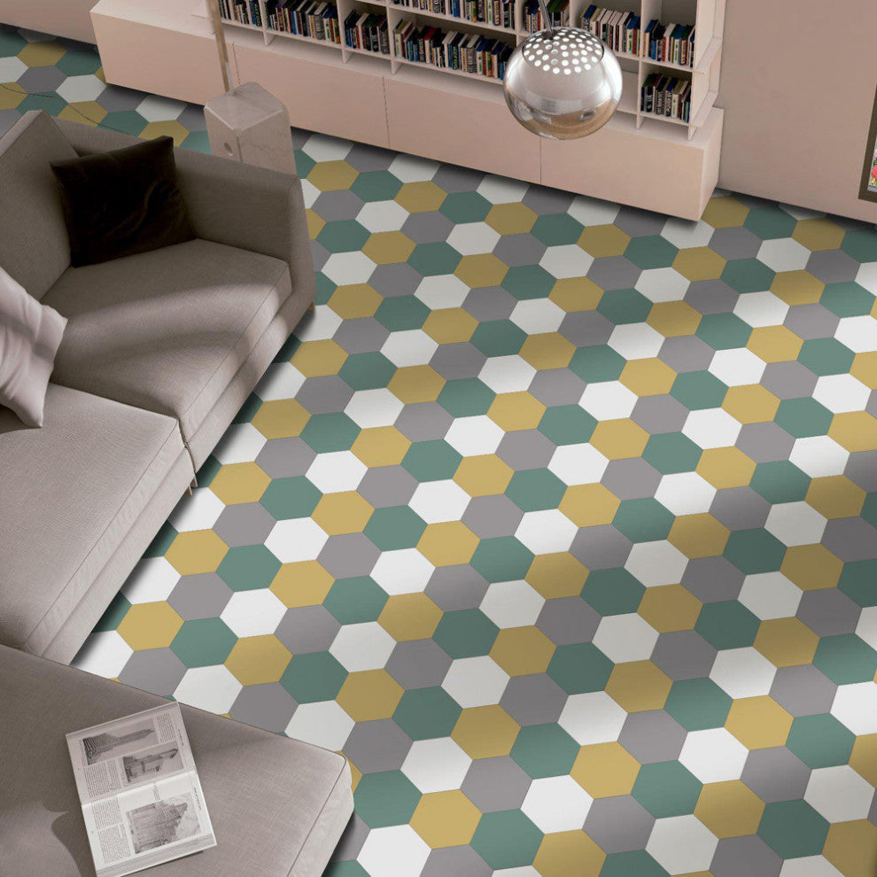 Textile Basic Hex Dandelion Porcelain Floor and Wall Tile