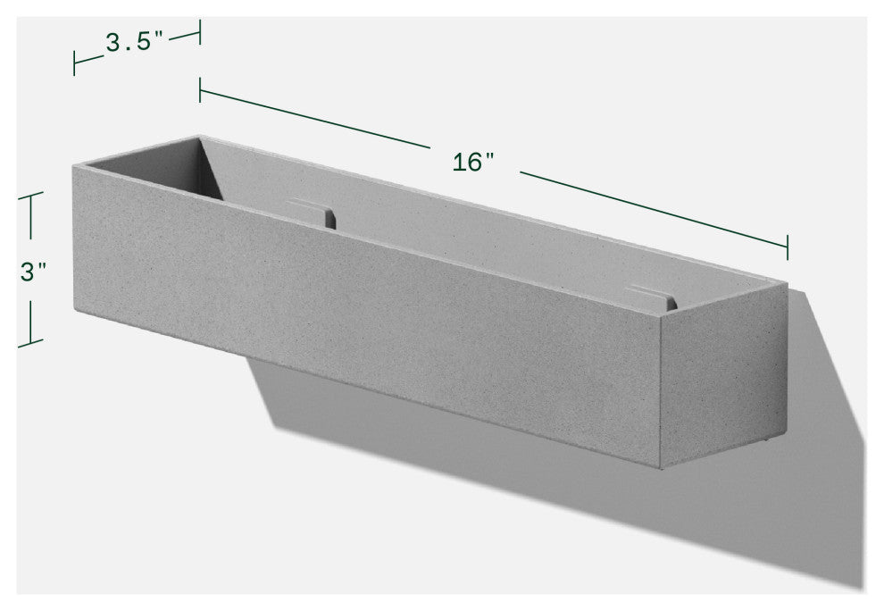 Veadek Geo Series Hanging Planter, Grey, 16", 1 Pack