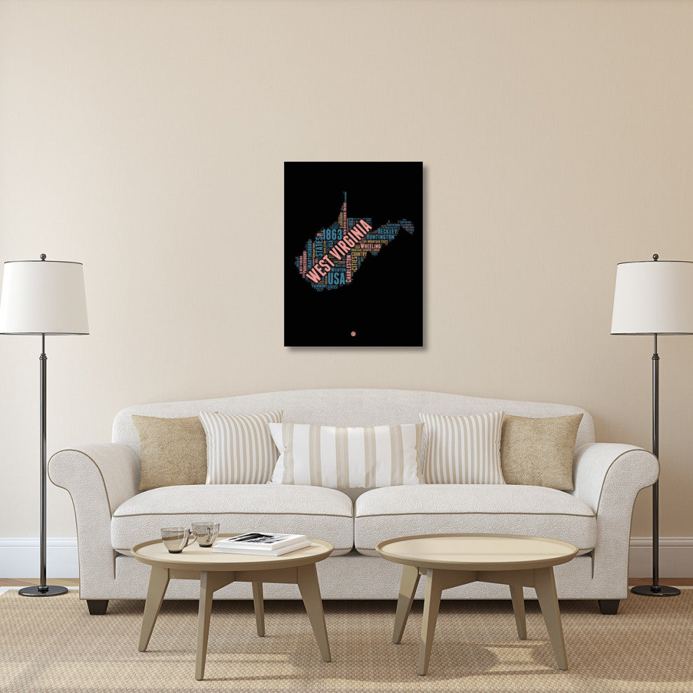 "West Virginia Word Cloud 1" Fine Art Print
