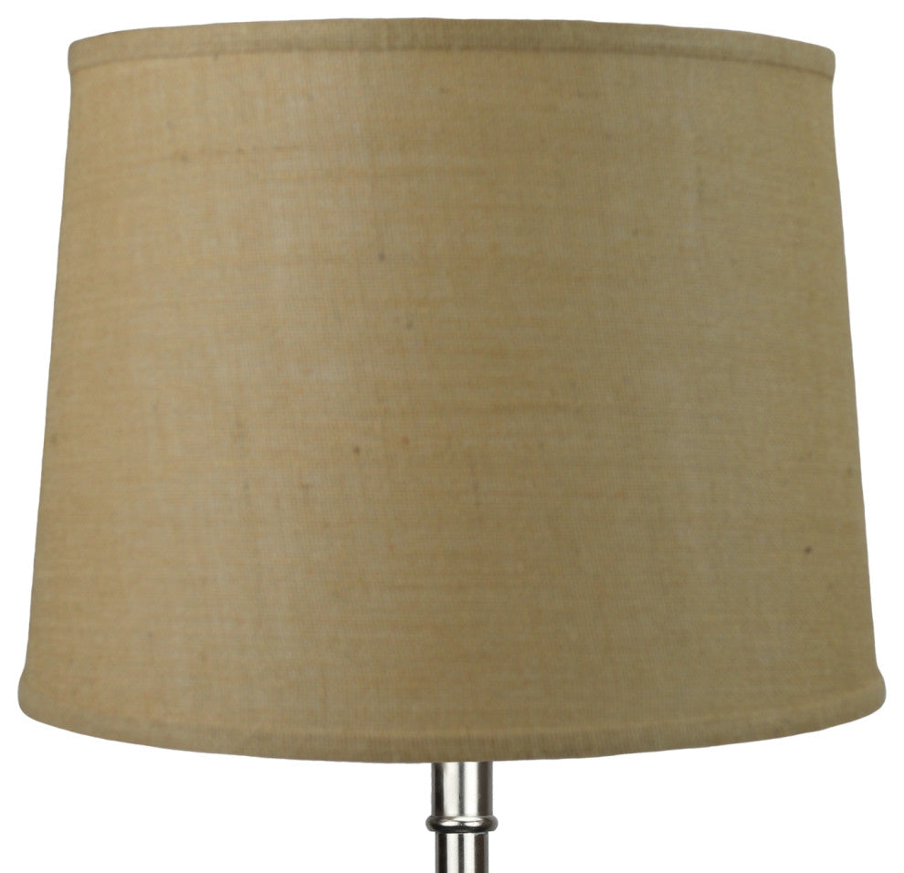 Fenchel Shades 14"x16"x12" Brass Spider Attachment Empire Lamp Shade, Burlap Nat