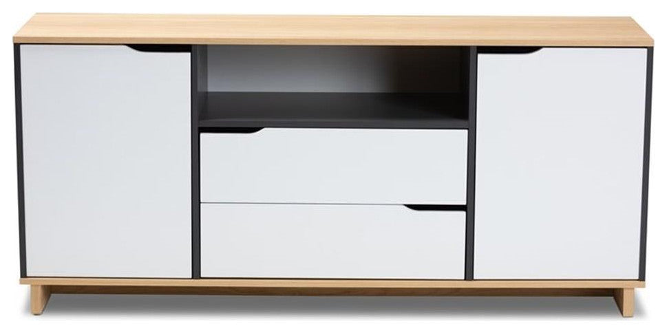 Baxton Studio Reed Multicolor 2-Door Wood Dining Room Sideboard