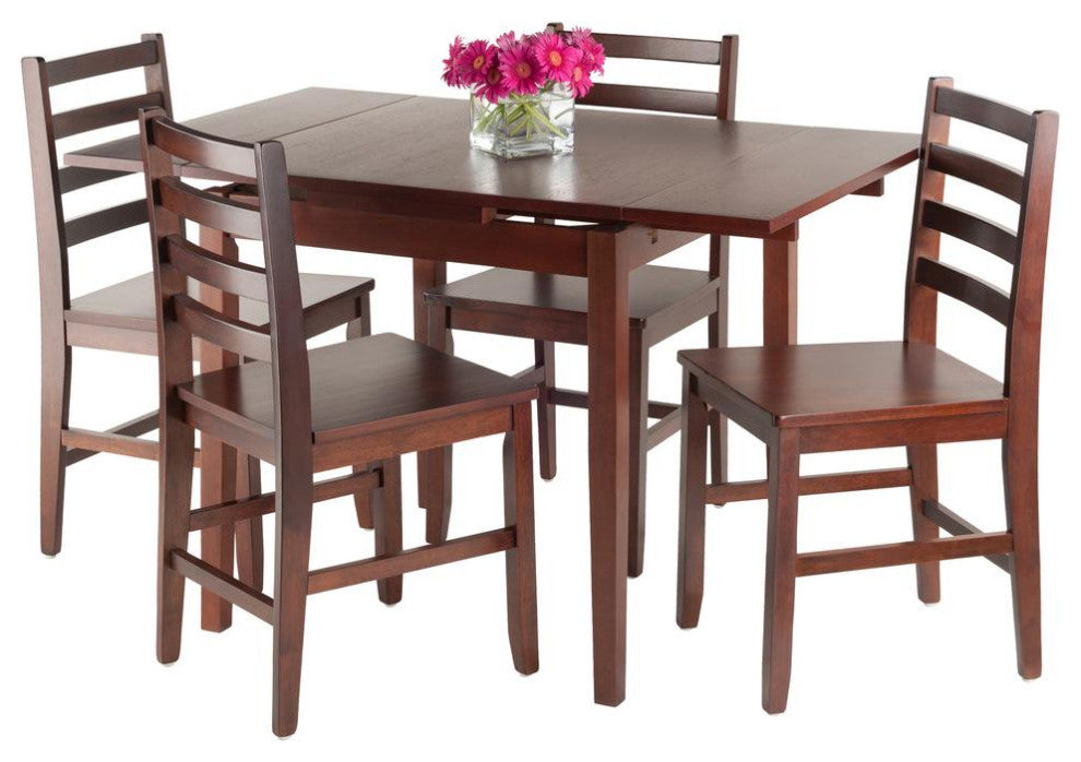 Pulman 5-Piece Set Extension Table With Ladder Back Chairs
