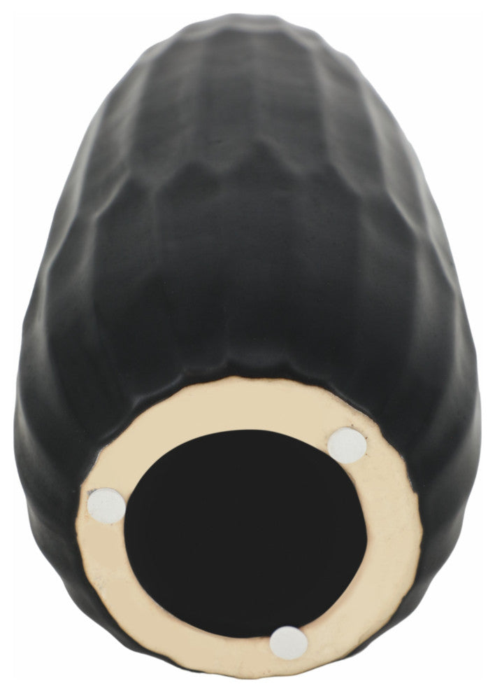 Ceramic 14" Vase, Black