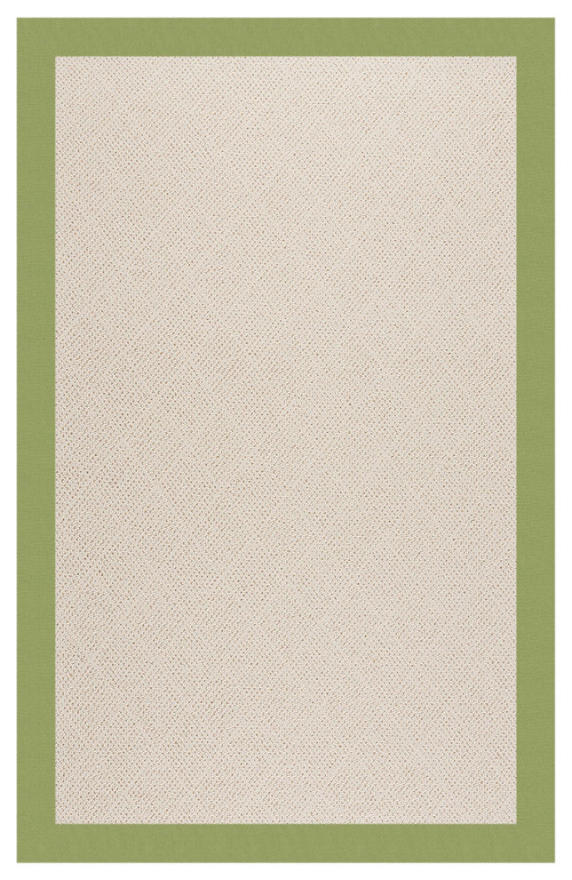 Zoe-White Wicker Machine Tufted Rectangle Rug, Green, 3'x5'