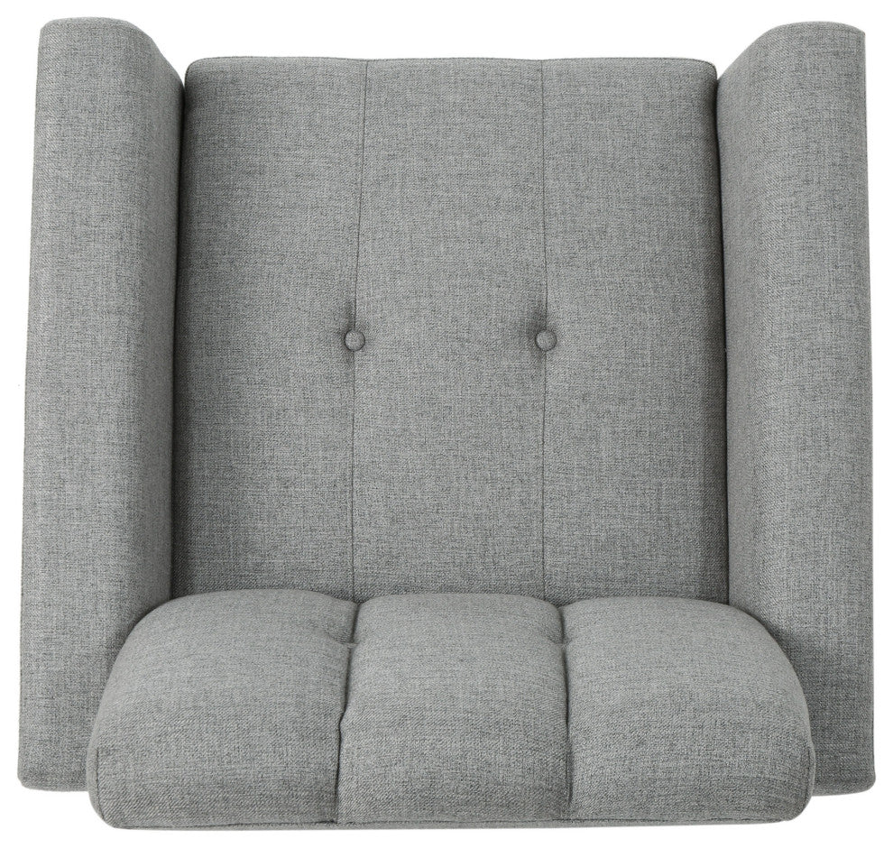 GDF Studio Angelina Mid-Century Fabric Club Chair, Gray