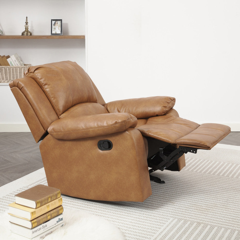 Clifton Saddle Leather Gel Glider Rocker Recliner