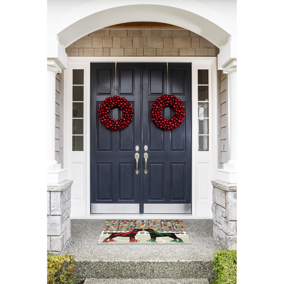 Frontporch Holiday Ice Dogs Indoor/Outdoor Rug Multi 2'6x4'