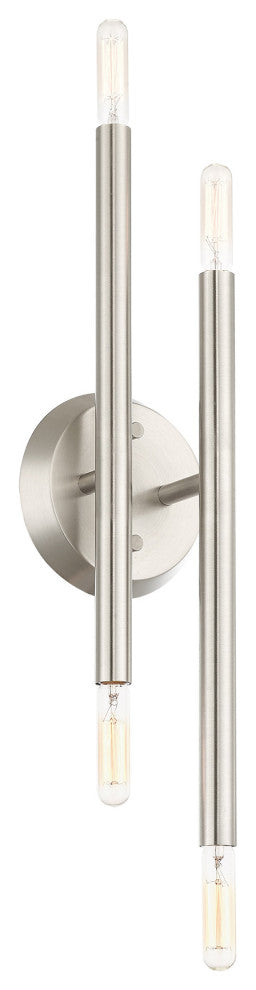 Brushed Nickel Mid Century Modern Sconce