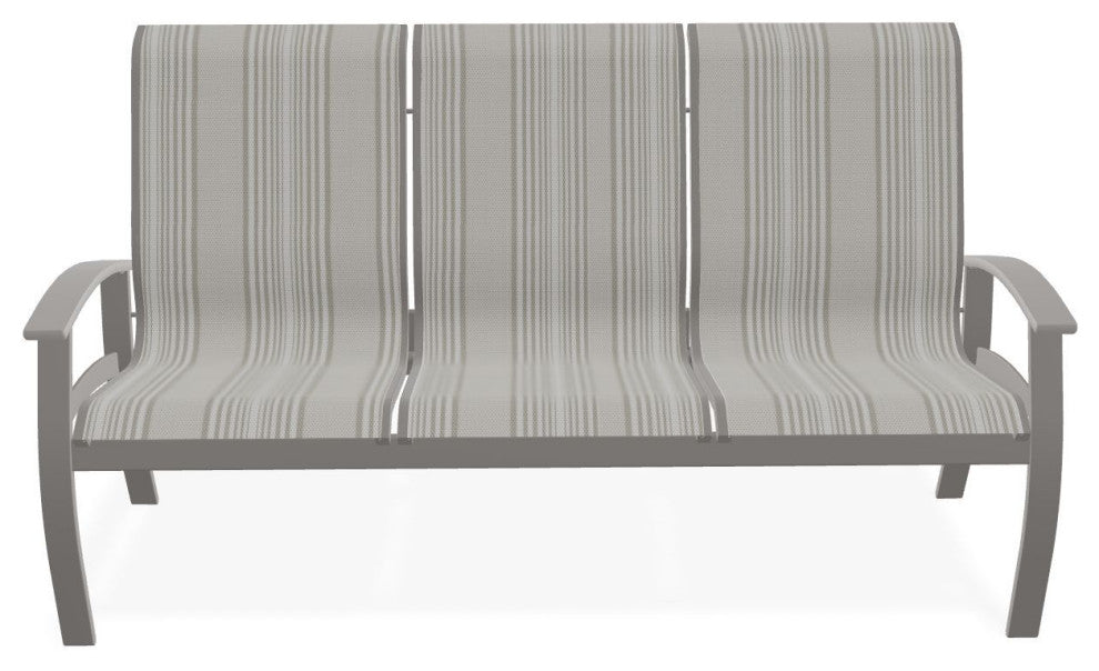 Belle Isle Sling 3-Seat Outdoor Sofa, Harbor/Warm Gray