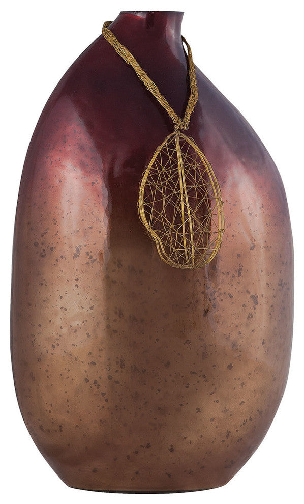 Sterling 8468-072 Vase Catalonia 16" Glass Vase, Marsala