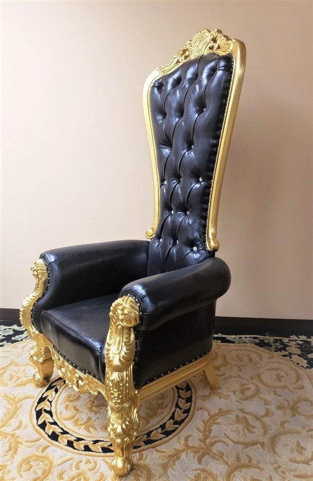 Kyrie King Throne Chair, Black