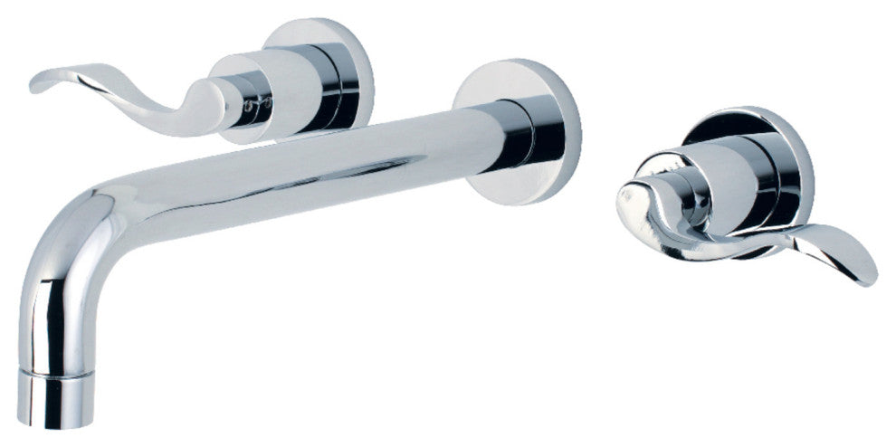 Kingston Brass Two-Handle Wall Mount Tub Faucet, Polished Chrome